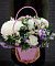 Лавандовая сумочка: хризантема и эустома