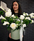Нежная калла, роза и амарант в шляпной коробке